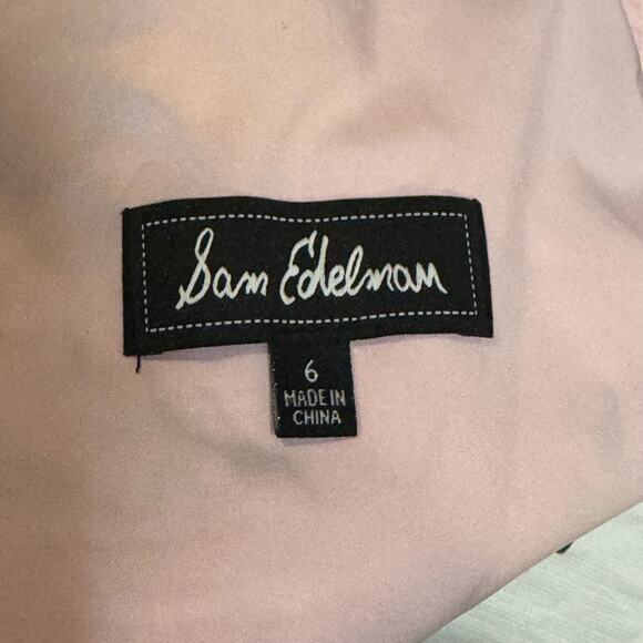 Sam Edelman Tropical Island Print Summer Dress Size 6 Tie Shoulders Palm Trees - Picture 2 of 10